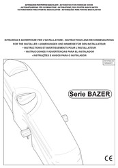 Dieffematic BAZER 230V Instrucciones Y Advertencias Para El Instalador