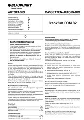 Blaupunkt Frankfurt RCM 82 Instrucciones De Montaje