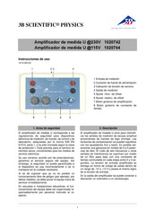 3B SCIENTIFIC PHYSICS 1020744 Instrucciones De Uso