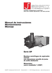 SCHMITT UP 80 Manual De Instrucciones, Mantenimiento Y Montaje