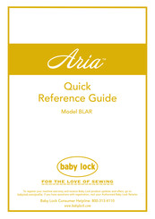 Baby Lock Aria BLAR Manual De Instrucciones