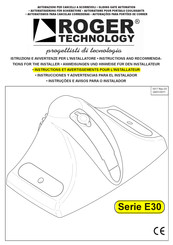 Roger Technology E30/801 Instrucciones Y Advertencias Para El Instalador