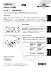 Mettler Toledo OPTION 013 Instrucciones De Montaje