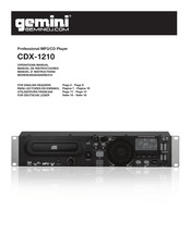 Gemini CDX-1210 Manual De Instrucciones