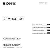 Sony ICD-SX800 Guia De Inicio Rapido