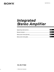 Sony TA-FA777ES Manual De Instrucciones