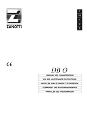 Zanotti DB1-DBO123 Manual De Uso Y Manutención