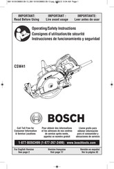 Bosch CSW41 Instrucciones De Funcionamiento Y Seguridad