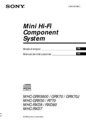 Sony MHC-GRX70J Manual De Instrucciones