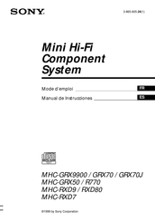 Sony MHC-RXD9 Manual De Instrucciones