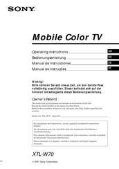 Sony XTL-W70 Manual De Instrucciones