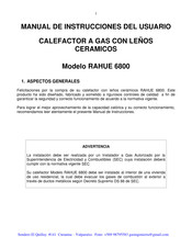 GAS INGENIERIA RAHUE 6800 Manual De Instrucciones Del Usuario