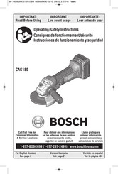 Bosch CAG180 Instrucciones De Funcionamiento Y Seguridad