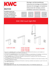 KWC ONO touch light PRO 10.651.032.000 Instrucciones De Montaje