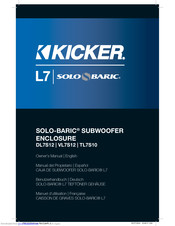 Kicker SOLO-BARIC DL7S12 Manual Del Propietário