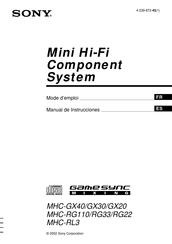 Sony Game Sync Mixing MHC-RG110 Manual De Instrucciones