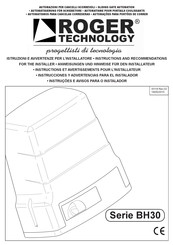 Roger Technology BH30 Serie Para El Instalador