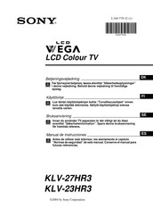 Sony Wega KLV-23HR3 Manual De Instrucciones