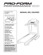 Pro-Form PERFORMANCE 600 Manual Del Usuario