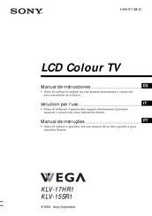 Sony WEGA KLV-15SR1 Manual De Instrucciones