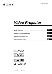 Sony Bravia VPL-VW200 Manual De Instrucciones