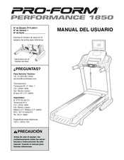 Pro-Form Performance 1850 PFTL20511 Manual Del Usuario