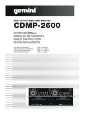 Gemini CDMP-2600 Manual De Instrucciones