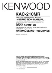 Kenwood KAC-210MR Manual De Instrucciones