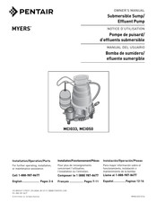 Pentair MYERS MCI050 Manual Del Usuario
