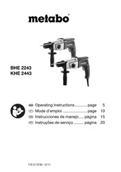 Metabo BHE 2243 Instrucciones De Manejo
