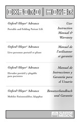 Sunrise Medical Hoyer Advance Manual De Instrucciones Y Garantía Para El Usuario