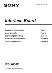 Sony IFB-X600E Manual De Instrucciones