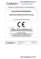 Camac MINOR MILLENNIUM POLIPASTO Manual De Instrucciones Y Mantenimiento