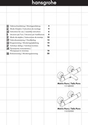 Hansgrohe Metris Puro/Talis Puro 13232000 Modo De Empleo/Instrucciones De Montaje