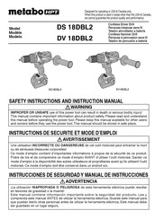 Metabo HPT DS 18DBL2 Manual De Instrucciones