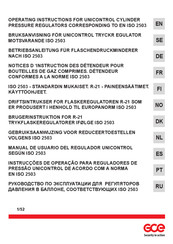 GCE UNICONTROL 500 ACETYLENE REGULATOR Manual De Usuario