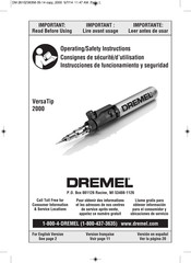 Dremel VersaTip 2000 Instrucciones De Funcionamiento