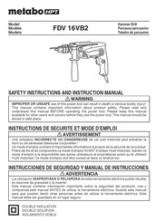 Metabo HPT FDV 16VB2 Manual De Instrucciones