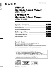 Sony CDX-H905IP Manual De Instrucciones