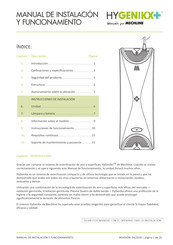 MECHLINE Hygenikx HGX-T-10-S Manual De Instalación Y Funcionamiento