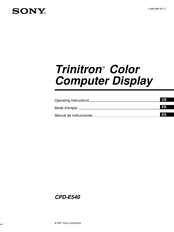 Sony CPD-E540 Manual De Instrucciones