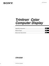 Sony CPD-E500 Manual De Instrucciones