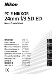 Nikon PC-E NIKKOR 24mm f/3.5D ED Manual Del Usuario