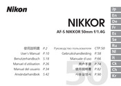 Nikon AF-S NIKKOR 50mm f/1.4G Manual Del Usuario