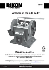 Rikon POWER TOOLS 82-100 Manual Del Usuario