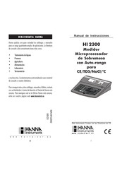 Hanna Instruments HI 2300 Manual De Instrucciones