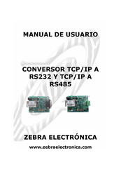 zebra electronica TCP/IP A RS485 Manual De Usuario