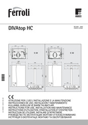 Ferroli DIVAtop HC Serie Instrucciones De Uso, Instalación Y Mantenimiento
