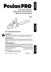 Poulan Pro 222 Manual De Instrucciones