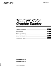 Sony GDM-F400T9 Manual De Instrucciones